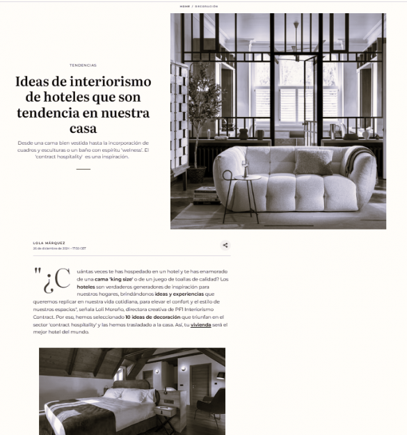 REVISTA HOLA | El 'contract hospitality’ como una inspiración. REVISTA HOLA | El 'contract hospitality’ como una inspiración.