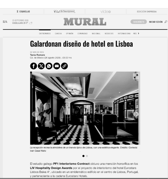 MURAL  Galardón diseño de hotel Eurostars Lisboa Baixa